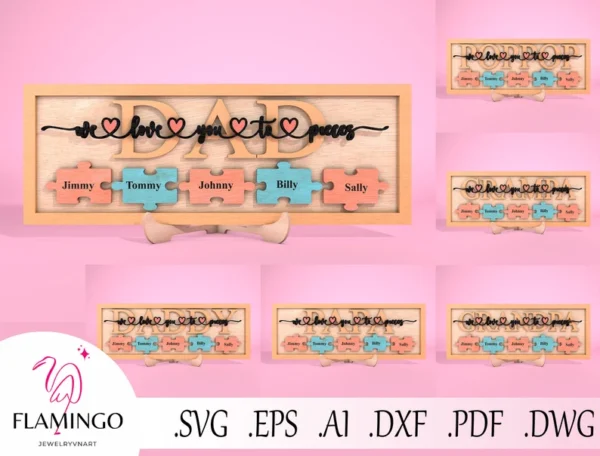 Signo De Madera En Capas Personalizado Del Dia Del Padre Creativo Digital